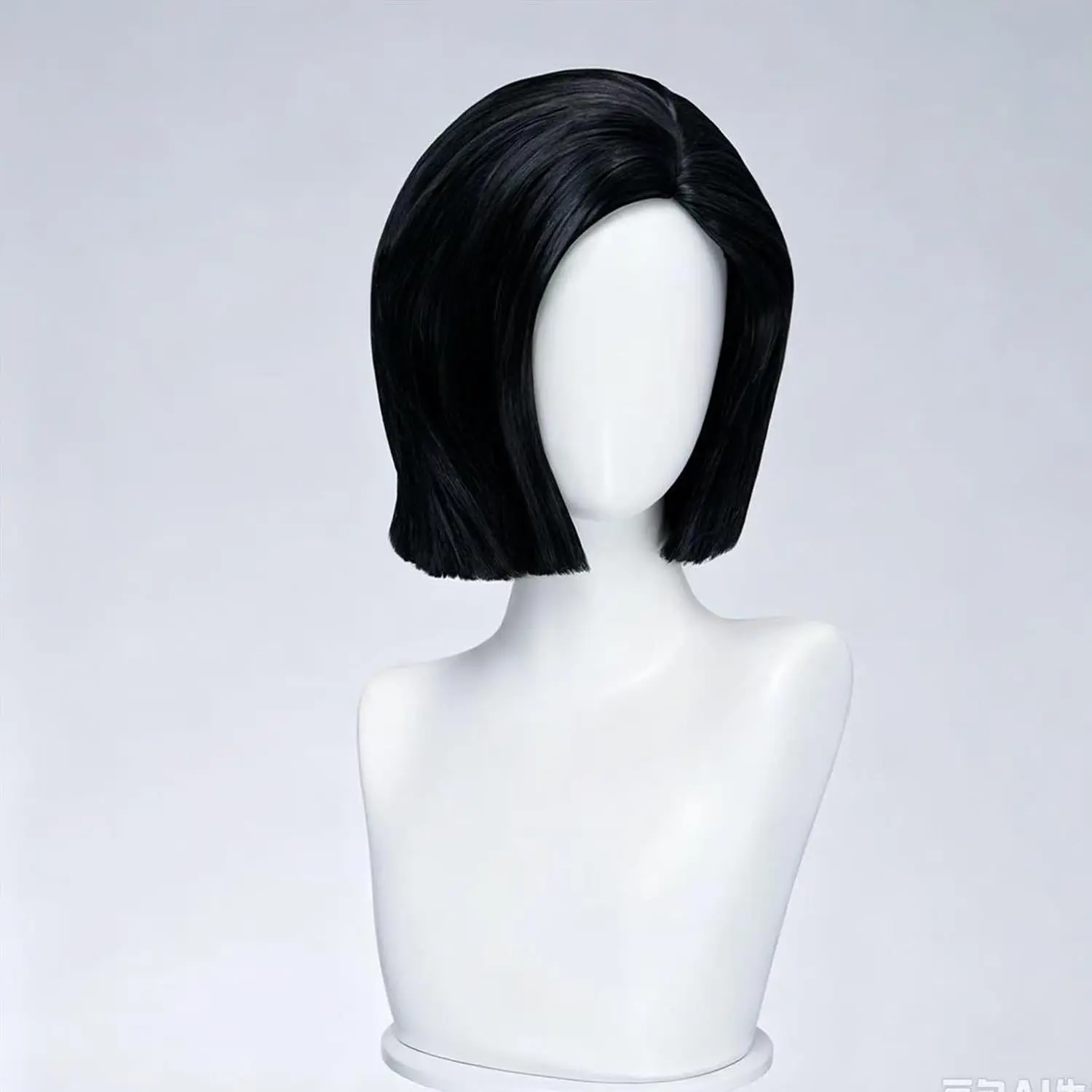 Other Mother Cosplay Wig with Glasses Anime Wig Short Black Cosplay Wig Straight Synthetic Costume Hair for Halloween
