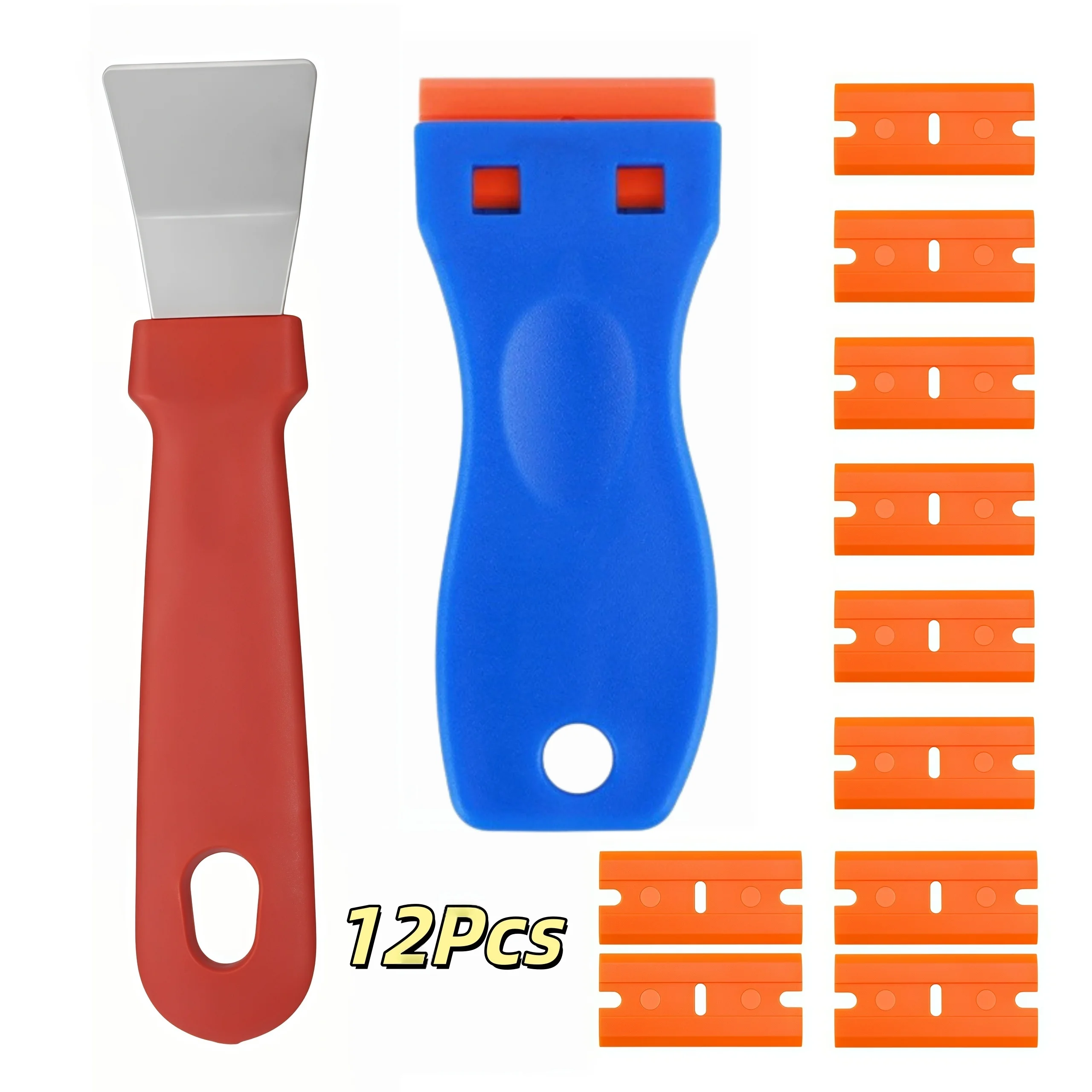 3D Printer Scraper Tool,Angled Metal Scraper and Plastic Scraper for Scratch Free Removal,with10 Replacement Plastic Blades