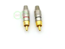 100pcs RCA Plug Audio Video Locking Cable Connector Gold Plated