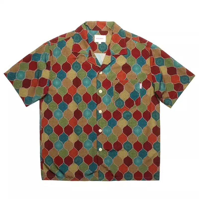 

Hawaii Beach Silk Smooth Cuban Collar ort Sve Мужская одежда с принтом irt Летняя свободная посадка Cool Sensation Regular Thin