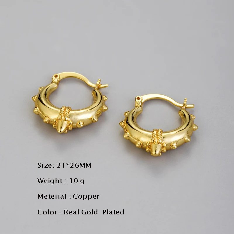 Stainless Steel Vintage Ear Buckle Earrings for Man Women Geometric Metal Twisted Hoop Earrings Hollow Earrings Jewelry