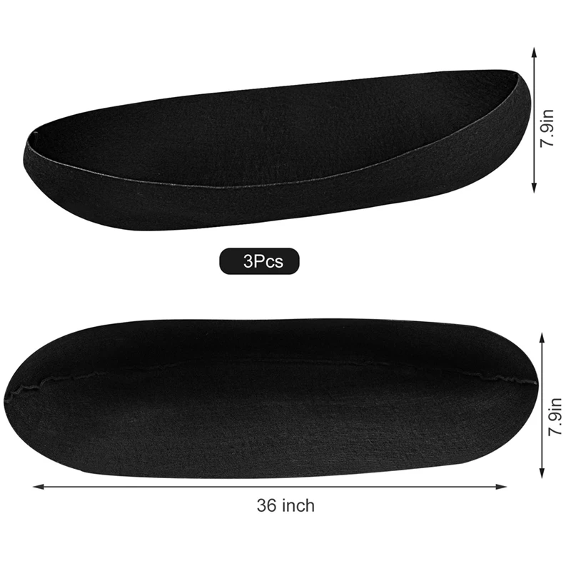 Forros de cesta de maceta de 3 piezas, forros de caja de ventana de tela, forros de fieltro, reemplazo de forro de cesta de flores negras