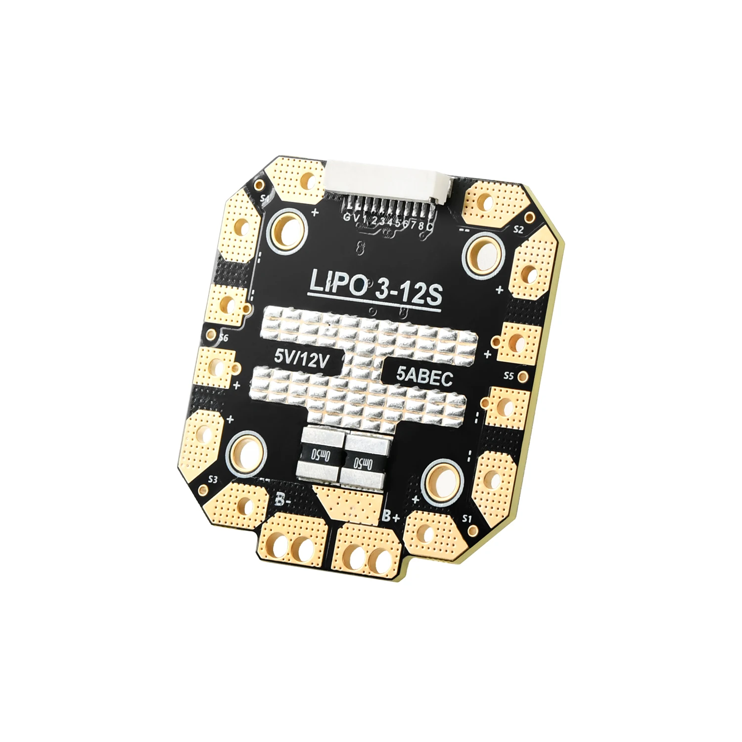 PDB6-100AM Robust Power Distribution Board Supporting 3-12S LiPo Battery Features an Onboard Ammeter BEC (5V/3A and 12V/3A)