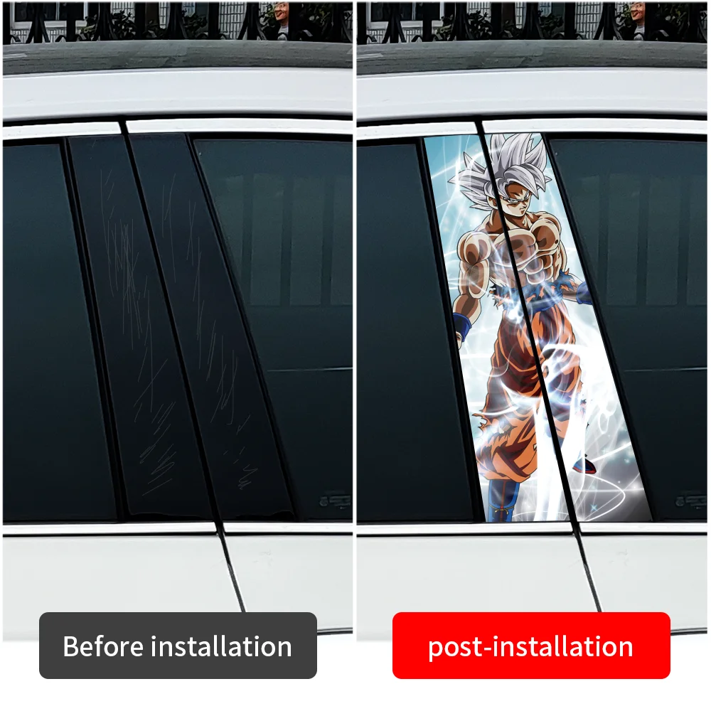 Son Goku Car Stickers Waterproof Auto B Pillar Decor Cover Scratches Durable Car Doors Pillar Vinyl Decals Vehicle Decors