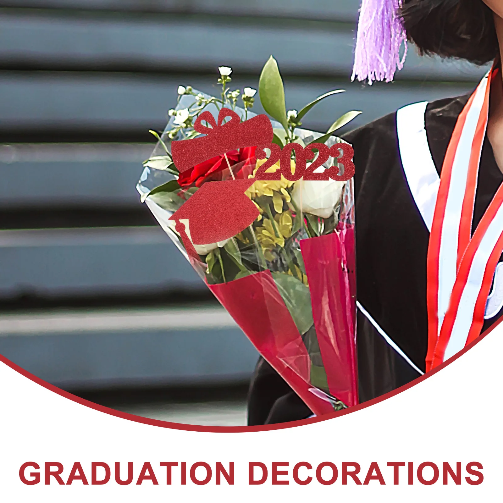 

15pcs Graduation Vase Sticks Double Sided Floral Picks Centerpiece Decor Party Supplies Photo Booth Props Flower Arrangement