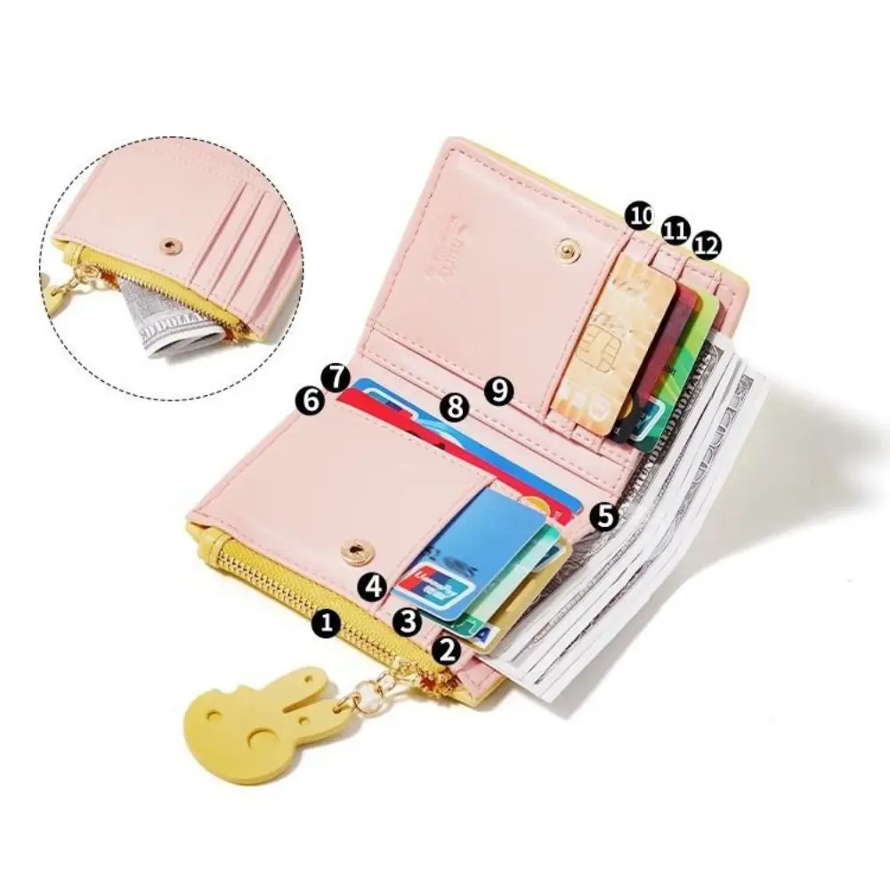 Fashion Cookie Design Short Wallet With Card Slots Lightweight Money Bag Durable Zip Cash Holder Woman