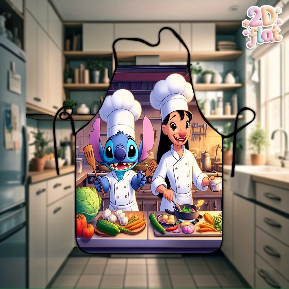

1 Piece Disney Stitch Apron, Perfect for Crafting, Baking, Painting, Kitchen and Household Cleaning, Chef Waiter Cafe Barbecue Shop Apron, Kitchen Supplies