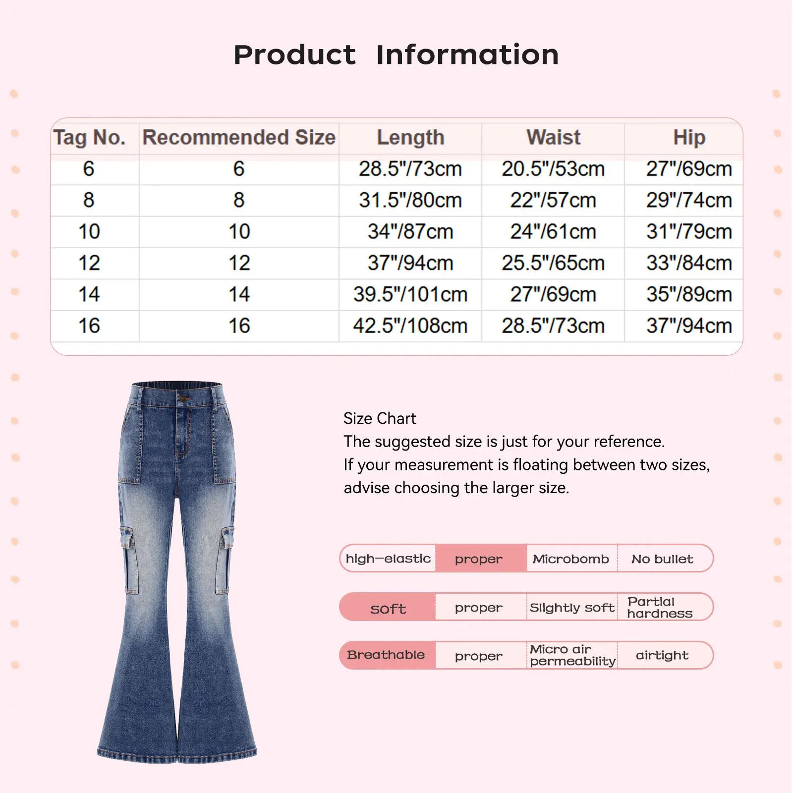 أطفال بنات البضائع الجينز سستة يطير مرونة الظهر الخصر جرس أسفل الدنيم السراويل المراهقين مدرسة بناطيل أطفال سراويل أنيقة 6 8 16