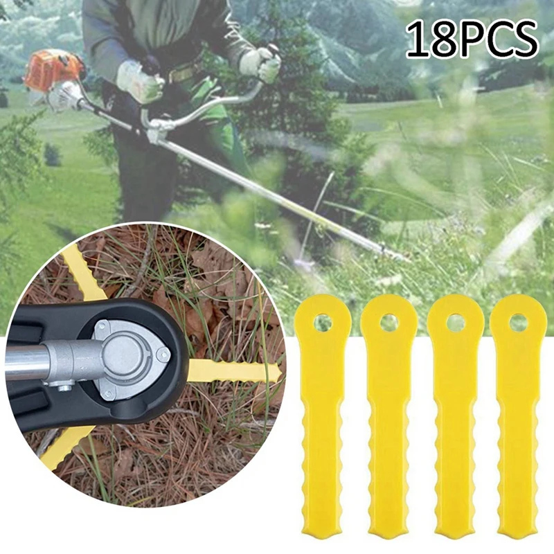 18 PC Replacement Blades Yellow For Weed Warrior Head Blade 2-N-1 Trimmer 3 Pivotrim Hybrid And Push-N-Load Head