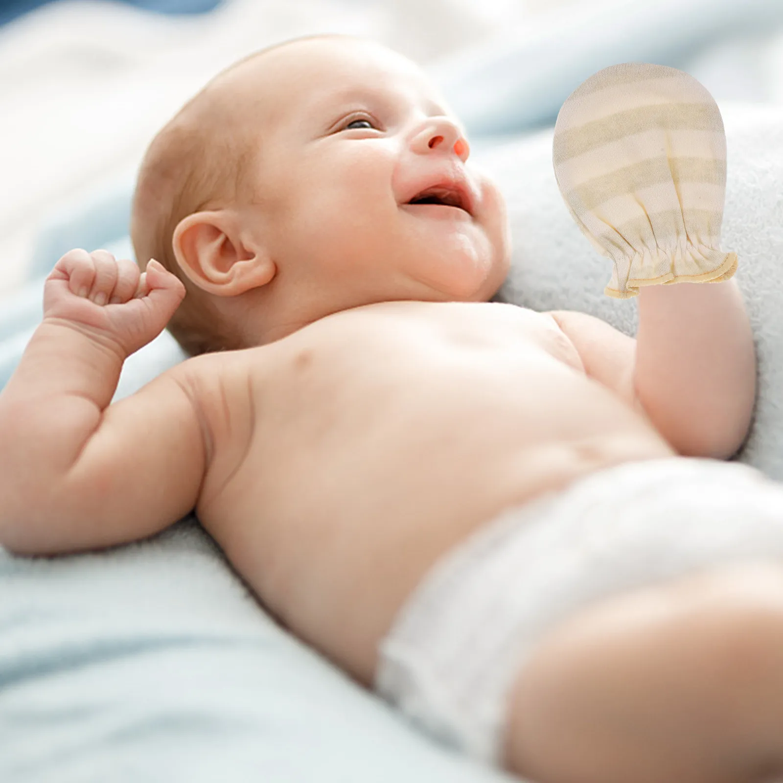 

2 пары детских варежек из хлопка, не царапающих кожу, мягкие, дышащие, для новорожденных девочек, защита от царапин