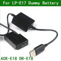 LP E17 LPE17 ACK-E18 DR-E18 Dummy Battery Power Bank USB Cable for Canon EOS R50 R10 77D 200D 250D 750D 760D 800D 850D 8000D RP