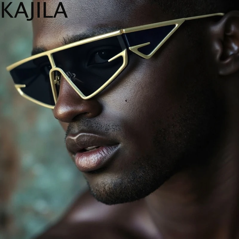 

Y2K Punk Square Shield Sunglasses Men 2025 Luxury Brand Vintage Irregular Steampunk Windproof Sun Glasses for Women Cycling