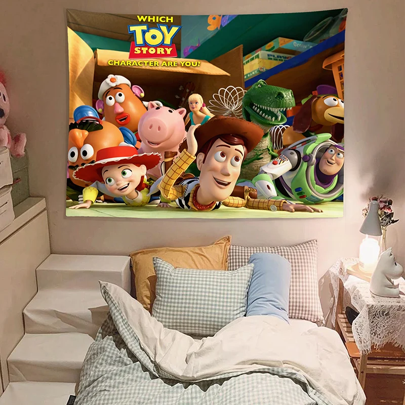 Toy Story Background Cloth Cartoon Anime Hanging Cloth Bedroom Wall Cloth Tapestry tapestry wall hanging  anime tapestry