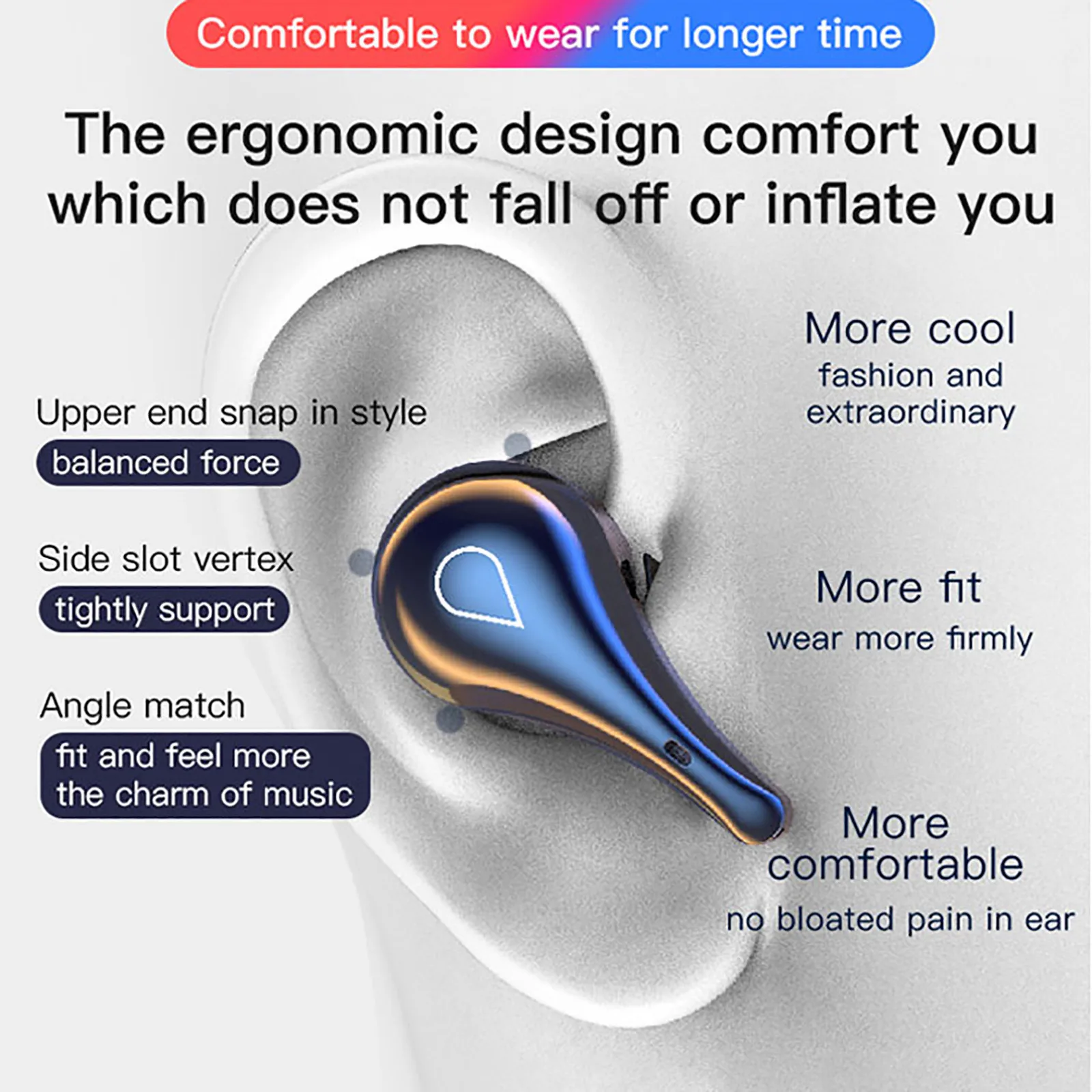 H3 블루투스 이어폰 새로운 무선 블루투스 이어폰 듀얼 이어 디스플레이 TWS 대형 스크린 미러 터치 5.1