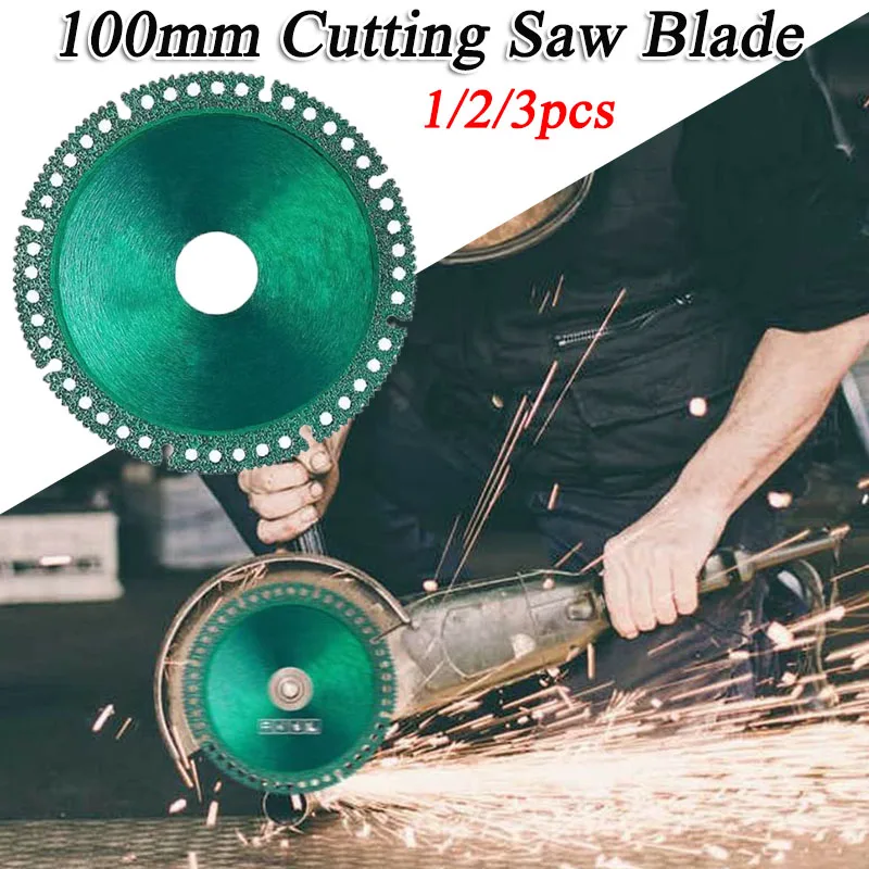 Hoja de sierra de corte multifuncional compuesta, accesorios de amoladora angular para azulejos de cerámica, mármol, tubo de PVC, herramientas manuales, 1/2/3 Uds., 100mm