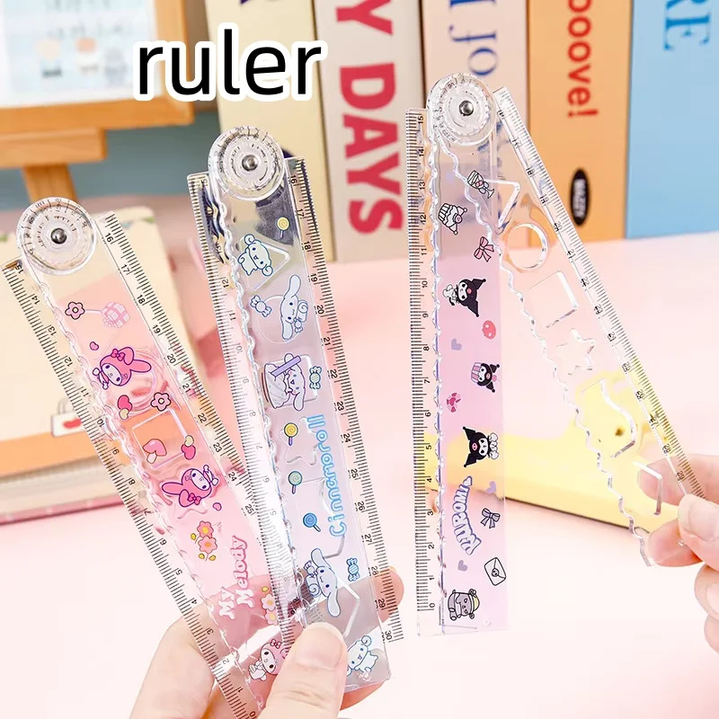 24 pcs/lot Sanrio Kuromi Melody Ruler Cute Folding Rulers Bookmark Drawing Tool Promotional Stationery Gift School Supplies