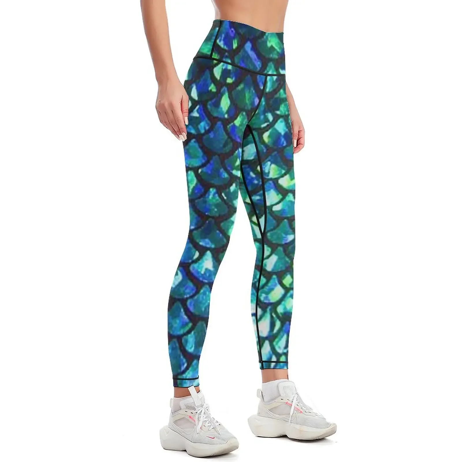 MERMAID fish scales & shimmery glimmer! Leggings Pants sport Fitness's gym clothes jogging pants gym top Womens Leggings