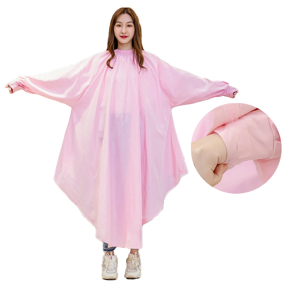 Long Sleeve Hair Cape Hook & Loop Cuff Haircut Customer Cloth Salon Hair Cutting Cloak Apron Gown 2pcs for Customize Logo 1738