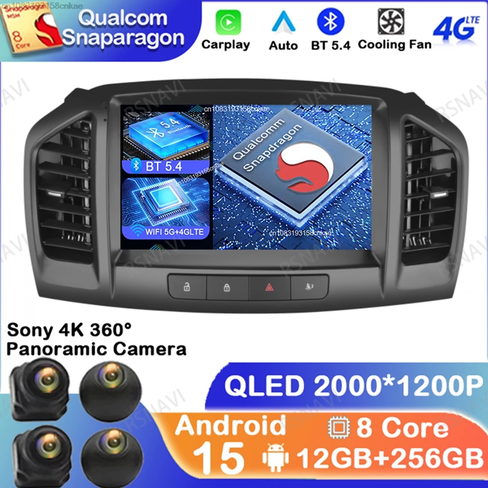 

Android 15 For Opel Insignia 2008 - 2012 For Buick Regal 2009 - 2013 4G LTE Viedo Player Head Unit GPS Autoradio 5G WIFI DSP BT
