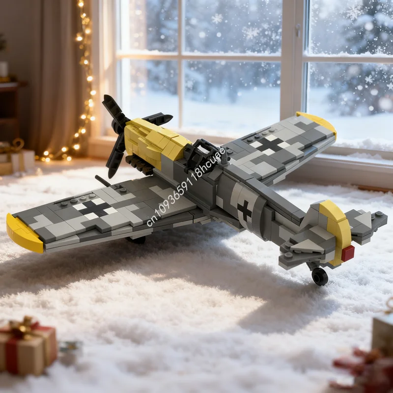

535pcs MOC Messerschmitt Bf Model Building Blocks Construction Assemble Christmas Gift DIY Toys Creative Education Brick Kids