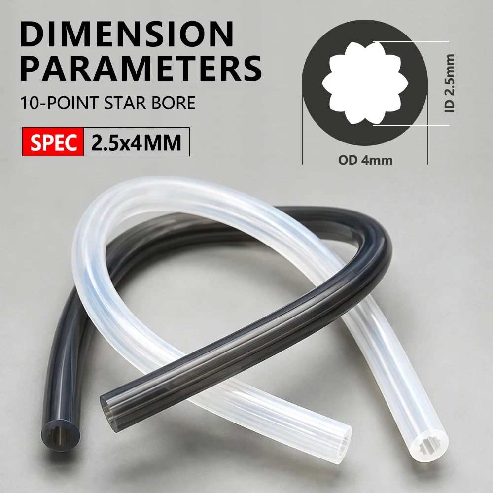 PTFE Tube For 3D Printer Hotend Feed ID 2.5mm OD 4mm Teflon Bowden Tube Star Shaped Ultra Smooth 1.75mm Filament AMS Ender 3