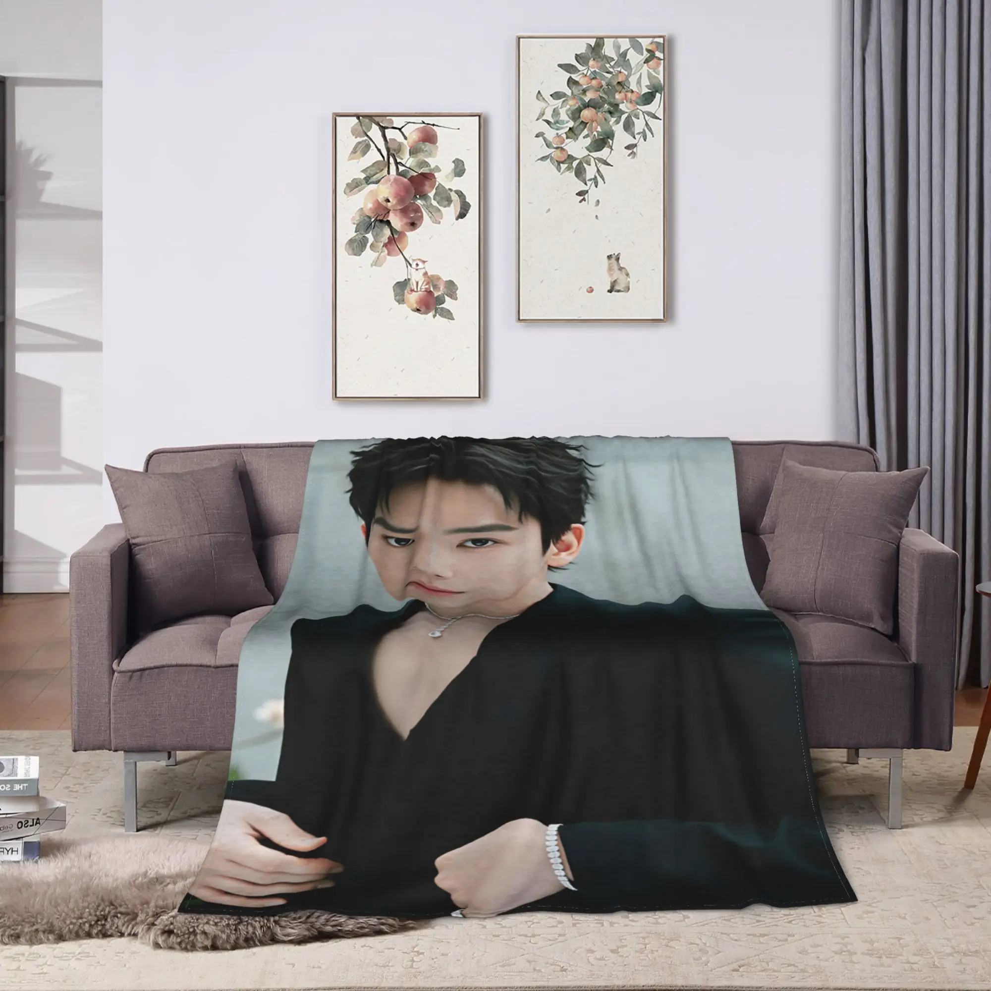 Wang Anyu Actor Blankets Quality Super Soft  Throw Blanket Spring Travel Bedroom Funny Bedspread
