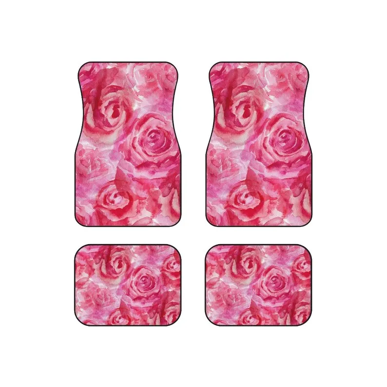 

Pink Rose Flower Car Floor Mats, 4 piece set, Car mats, custom mat, car accessories, car gift, home gifts, gifts, car mat set