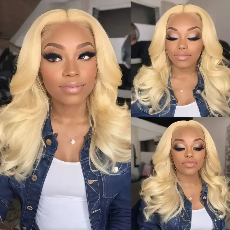 Rosabeauty HD 613 Transparent Body Wave 13x6 Blonde Lace Front Human Hair Wigs 250 Density 13X4 Frontal Wig Preplucked For Women