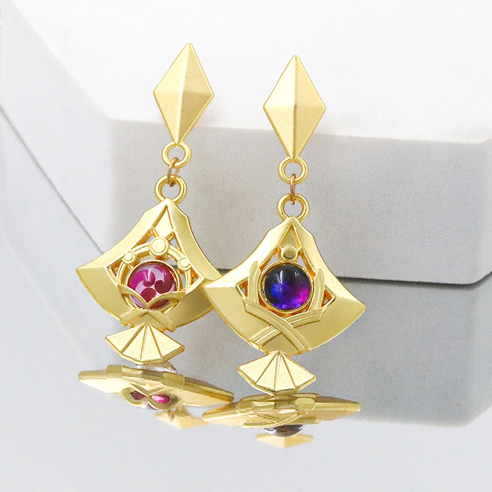 Genshin Impact Yae Miko Eye of God Ear Dangle Earrings Vision Cosplay Diluc Xiao Earring Jewelry Women For Fans Accessory Gift