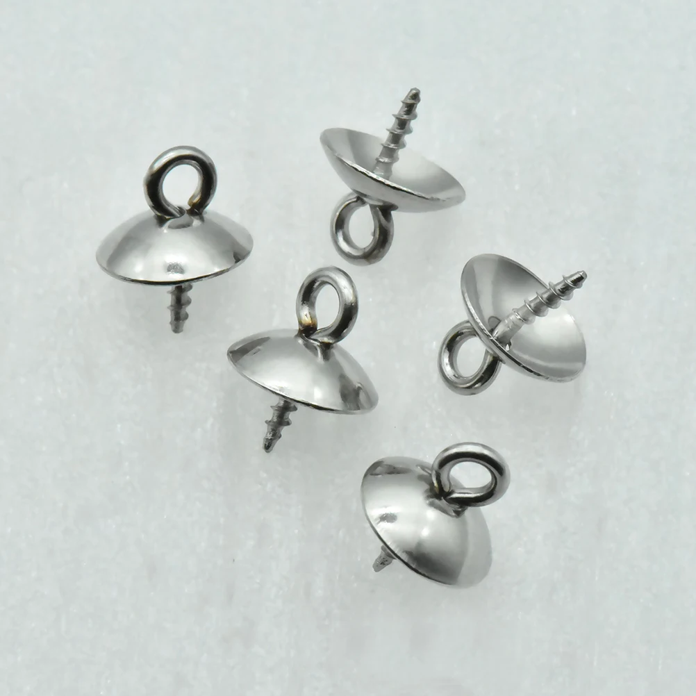 

100 PCS Bowl Holder Pearl Accessories DIY Jewelry Tray Round Pendant Trays for Woman Stainless Steel Bezel