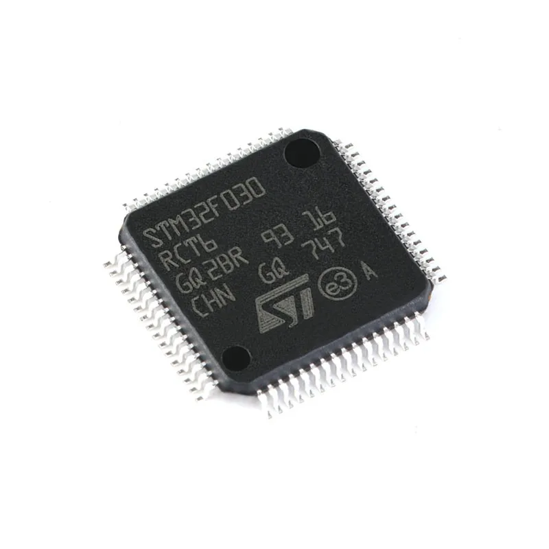 Genuine Original STM32F030RCT6, LQFP‑64 Package, ARM Cortex‑M0 Core 32‑Bit Microcontroller MCU Chip
