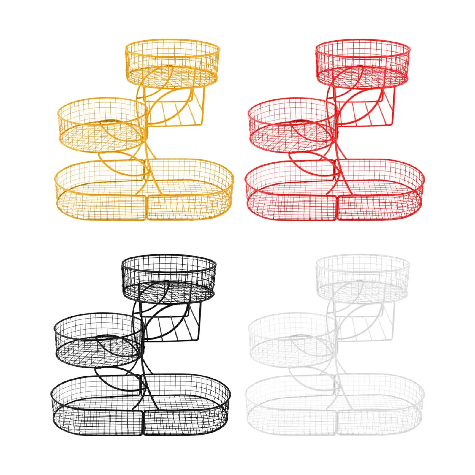 Fruit Basket 3 Tiered Stand Large Capacity Multipurpose Metal Organizer Storage Basket for Veggie Snack Produce Potato Pantry