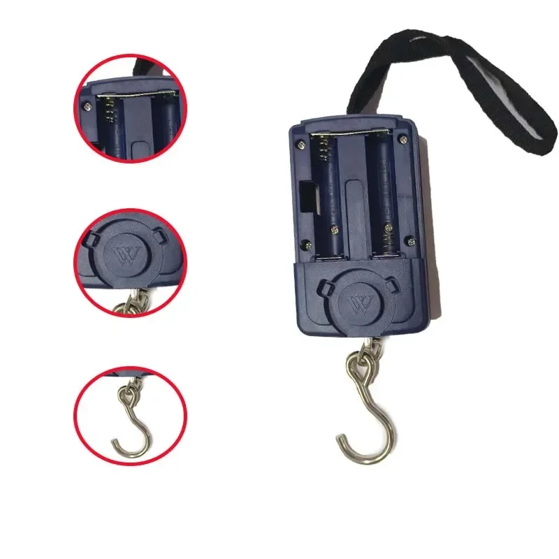 Imagem -04 - Portátil Digital Handy Pendurado Escalas Bagagem Mala Ponderação Ferramenta de Escala de Pesca Carpa Fish Hook Iscas Tackle Box 40kg 50kg
