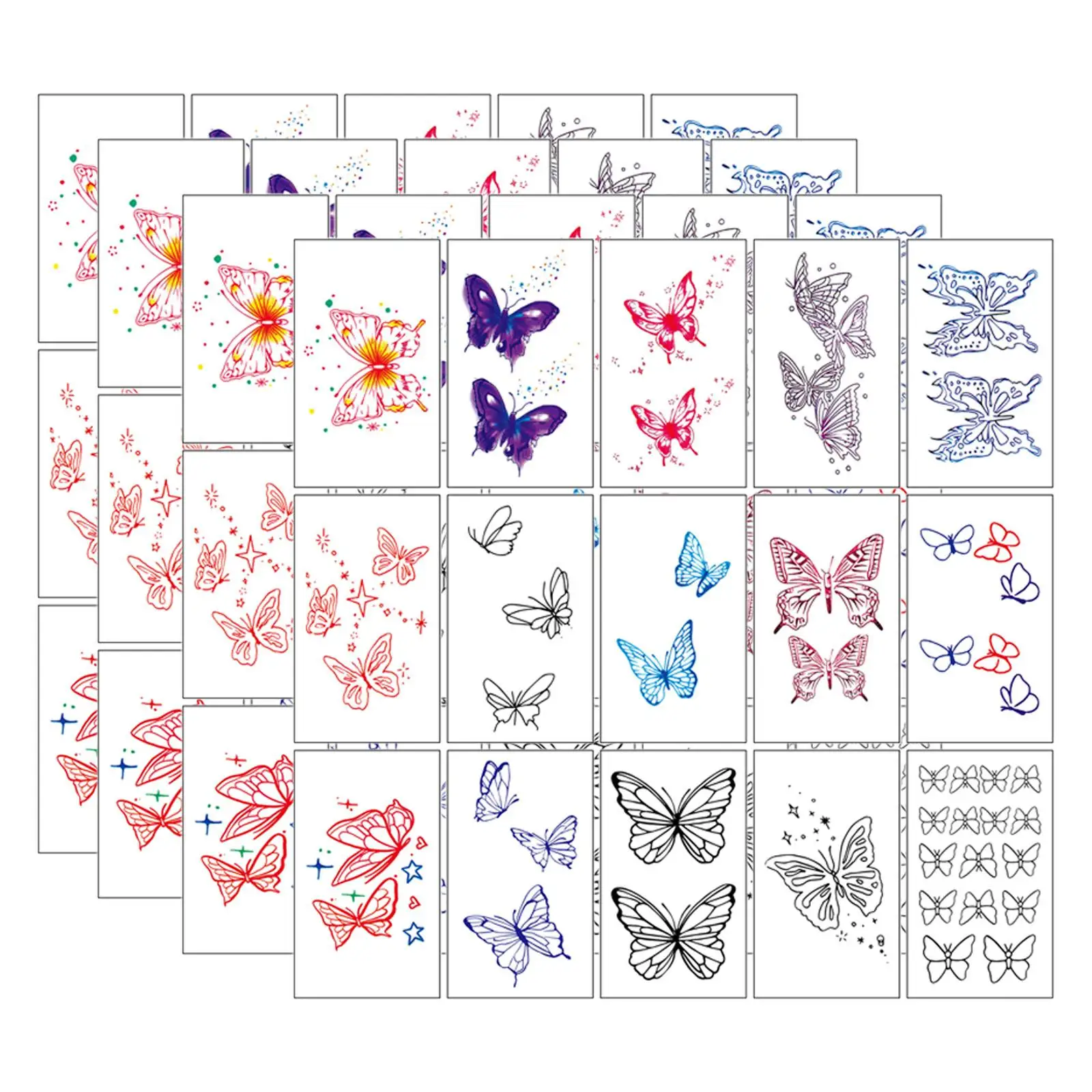 ملصق وشم مؤقت مقاوم للماء بتصميم فراشة ورقي لتزيين حفلات أعياد الميلاد والذراع والوجه #2