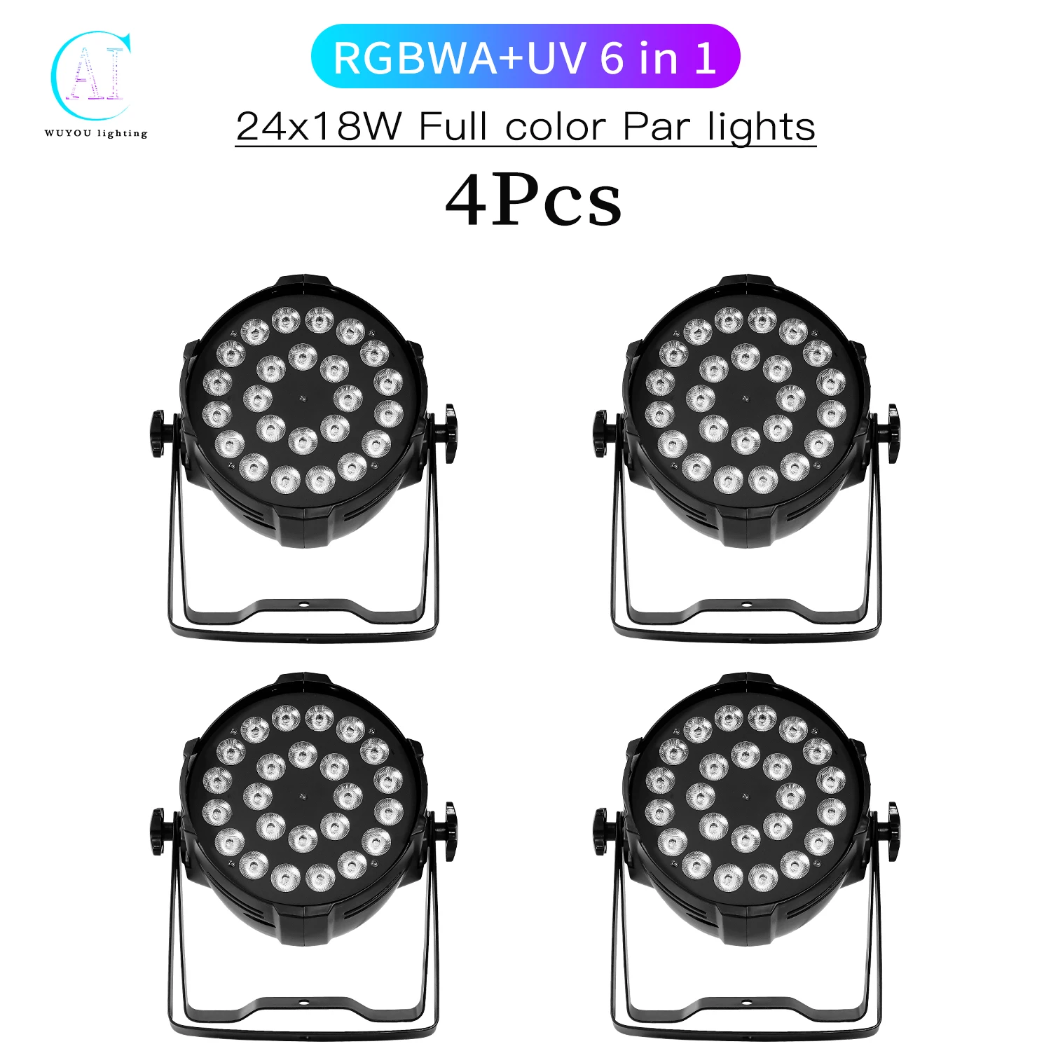 

4 шт./лот 24x12 Вт RGBW/24x18 Вт RGBWA + UV 6 в 1