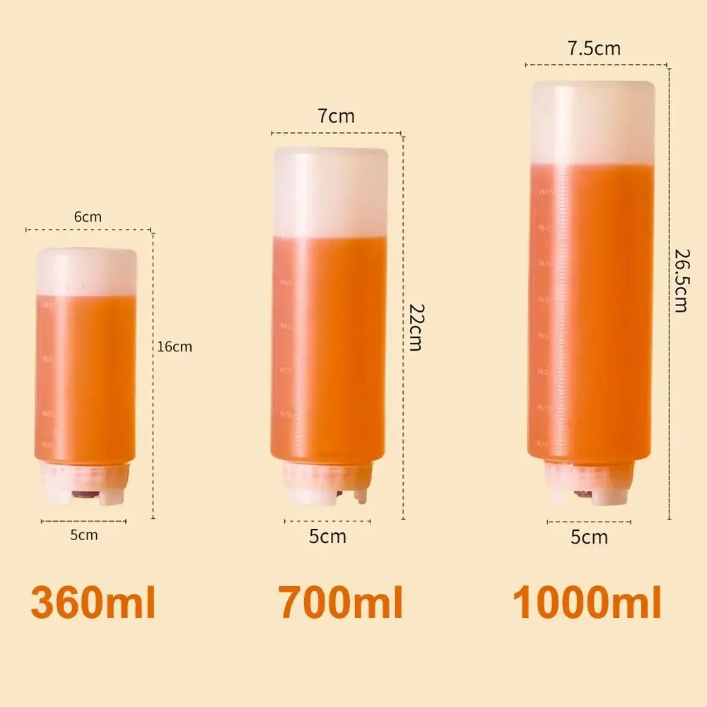 جديد 360/700/1000 مللي ضغط زجاجة صلصة البلاستيك سعة كبيرة الطماطم الصيد موزع ضغط زجاجات أدوات مطبخ #6