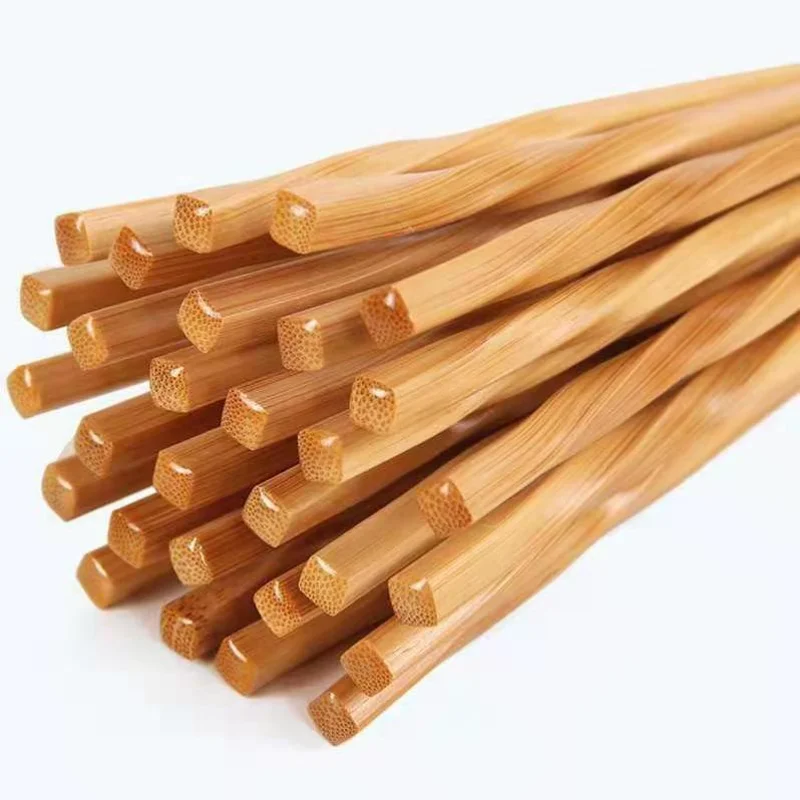 5 Pairs Handmade Natural Bamboo Wood Chopsticks Reusable Hashi Sushi Food Stick Gift Tableware Korean Spoon Set