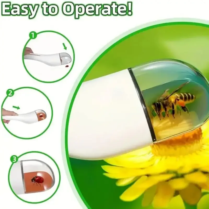 Quick-Release Insect Catching Tool Children Explore Insect Catcher Viewer Push-Button Transparent Insect Snap Trap