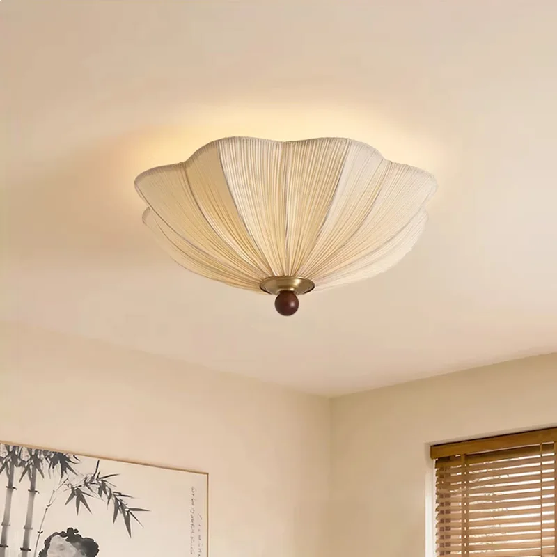 Japanese Retro Wabi-Sabi Style Fabric Ceiling Lamp Medieval Retro Magic Beans Dining Room Decor