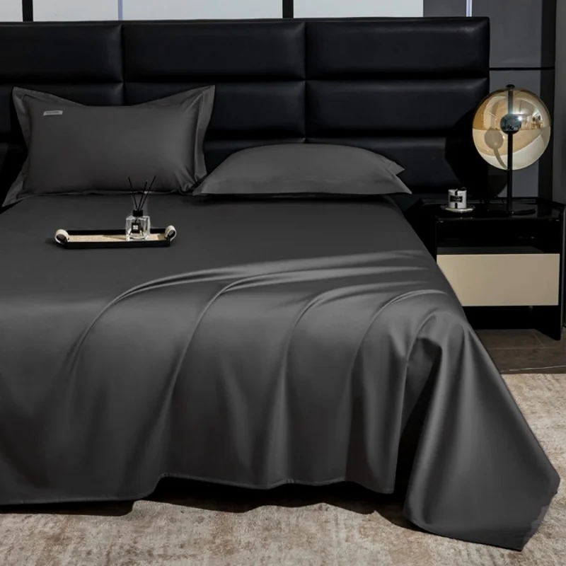 1PC Flat Sheet Summer Silky Smooth Cooling Lyocell Mattress Top Cover Sheet King Bedspread Home Hotel Man Bedding Drop Shipping