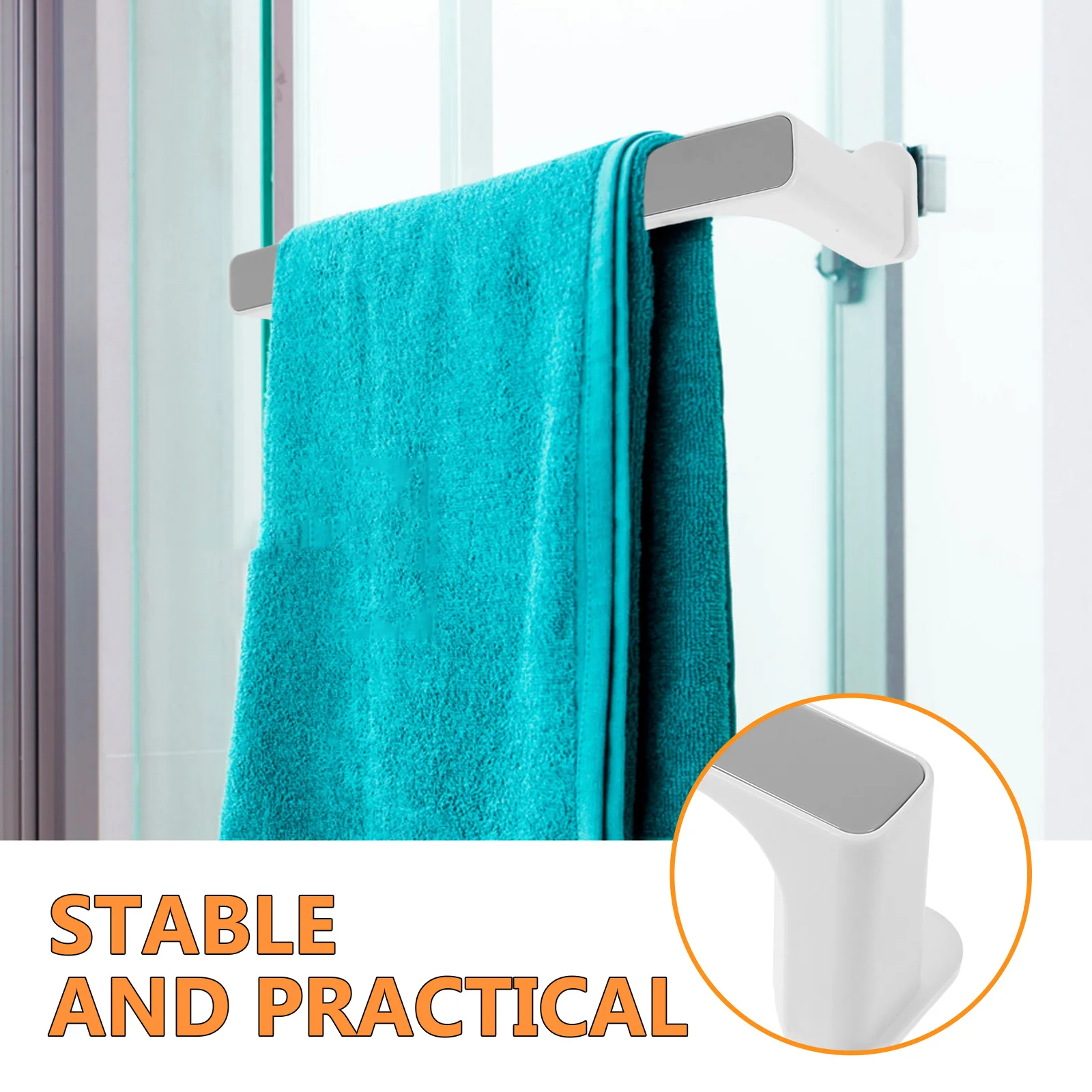 

Vacuum Suction Towel Rack No Drill Waterproof Plastic Bathroom Kitchen Storage Holder Organizer Towel Bar