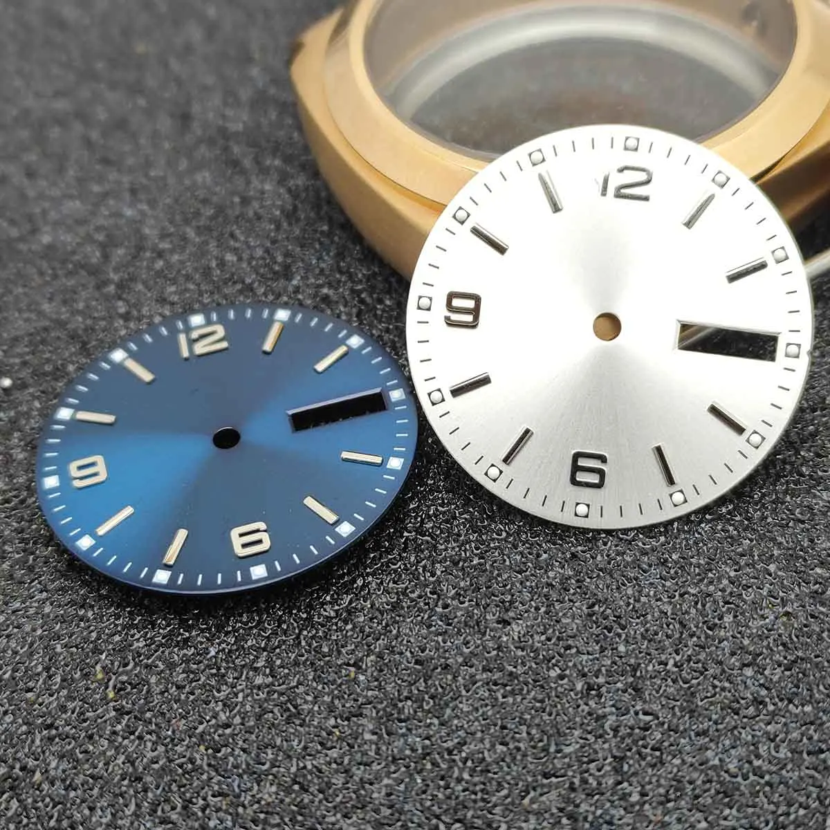 28.5MM Diameter Dual Calendar Watch Dial Green Luminous Dial for NH36 Watch Movement Accessories