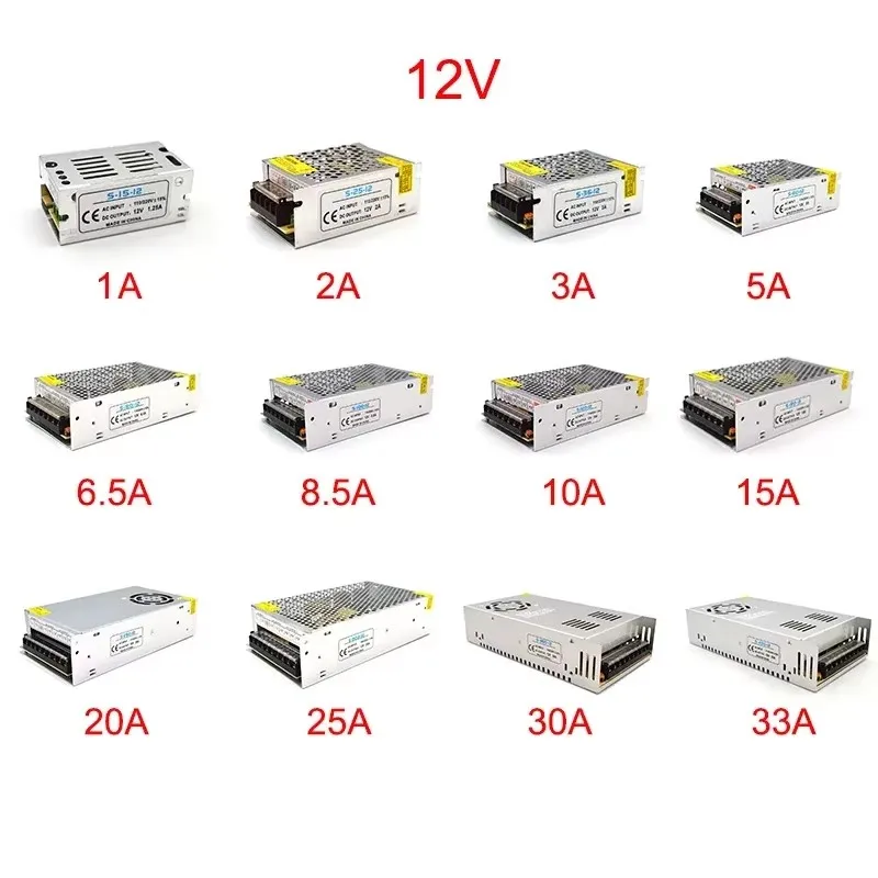 For Led Strip CCTV Switching Power Supply Light Strip Transformer AC110V 220V To DC12V Power Supply Source Adapter