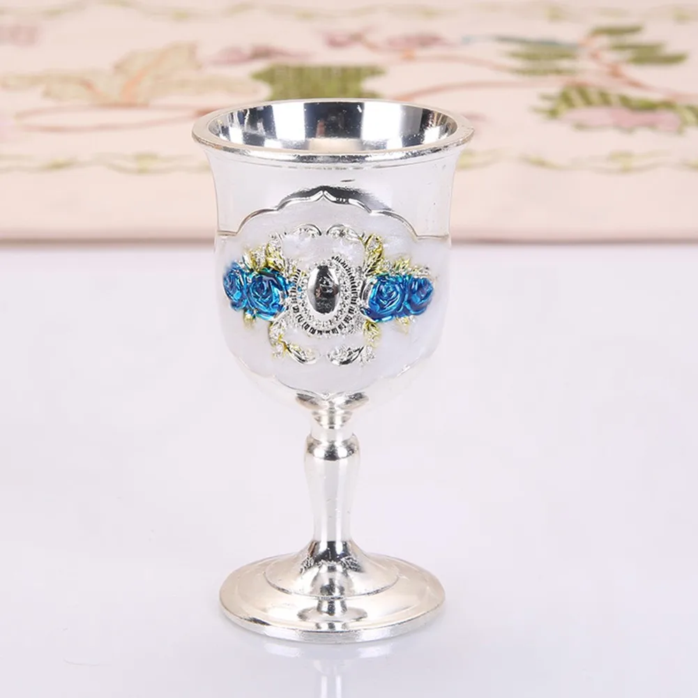 Retro 30ML Small Beverage Wine Cup Handmade Alloy Style Tall Legs Smooth Mouth and Stable Base for Home Bar Use