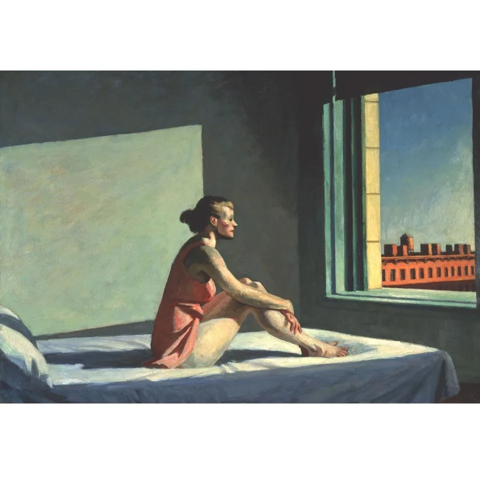 Hand painted high quality reproduction of Morning Sun by Edward Hopper Oil painting on canvas Wall decorations living room