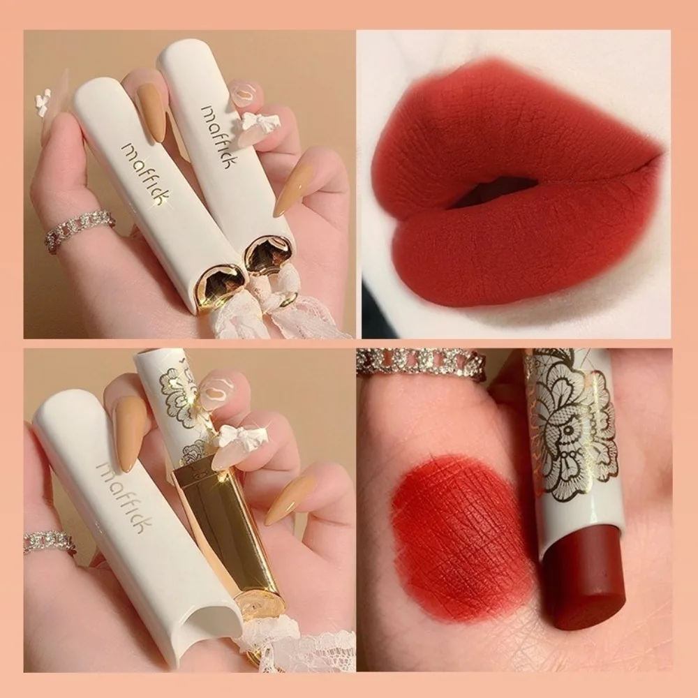 High Quality Long Lasting Lip Gloss Rotten Tomato Coral Orange Lipstick Lace Tail High Gloss Lip Makeup Women