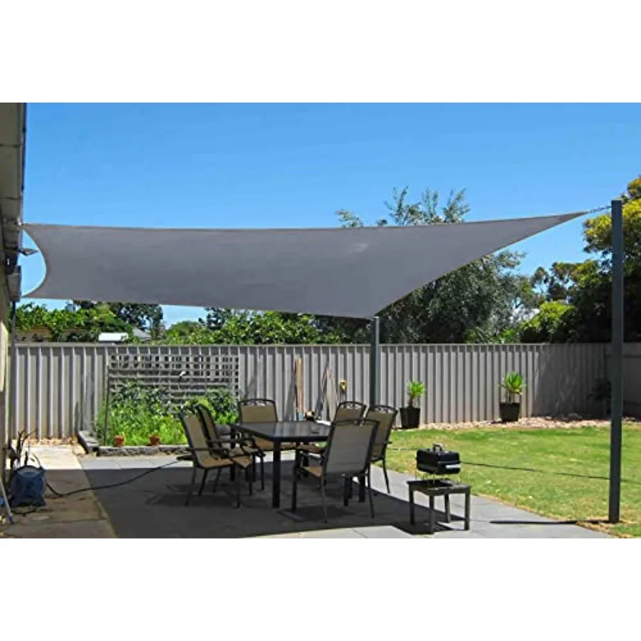 

Rectangle Sun Shade Sail Canopy, 16' x 20' patio shade cloth for backyard, garden, pergola, carport UV-resistant polyethylene f