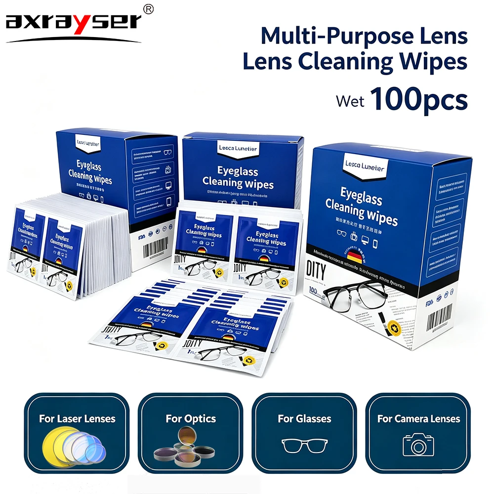 100pcs Laser Lens Cleaning Wipes Laser Protective Windows Wet Cleaning Applications Nonwoven Fabric for Protective Windows Dust