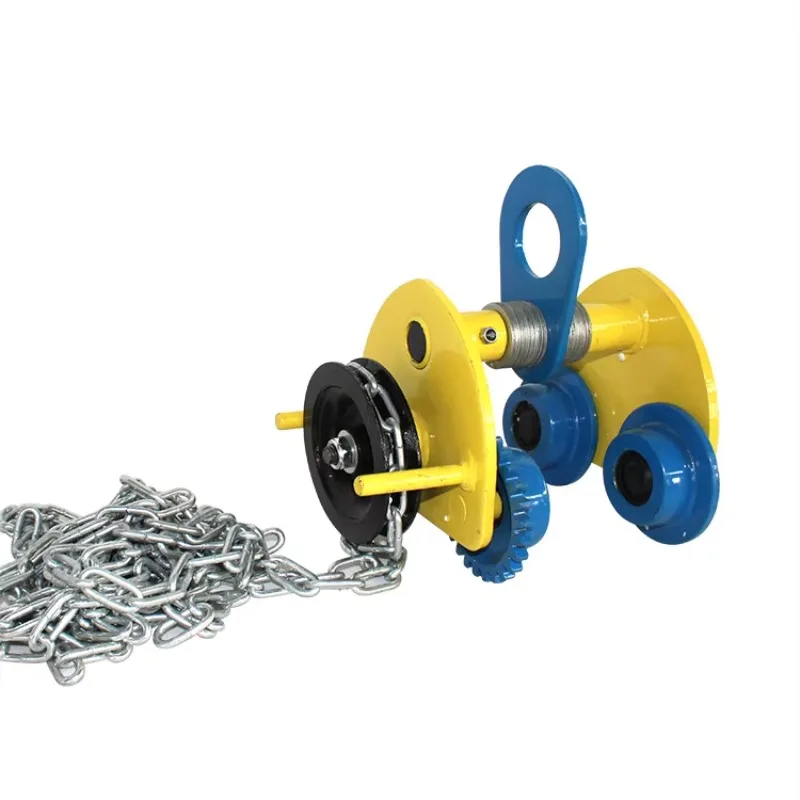 1-5 Ton Manual Steel Single Rail Trolley Hand Operated Beam Trolley OEM Rolling Container Four Wheel Tool