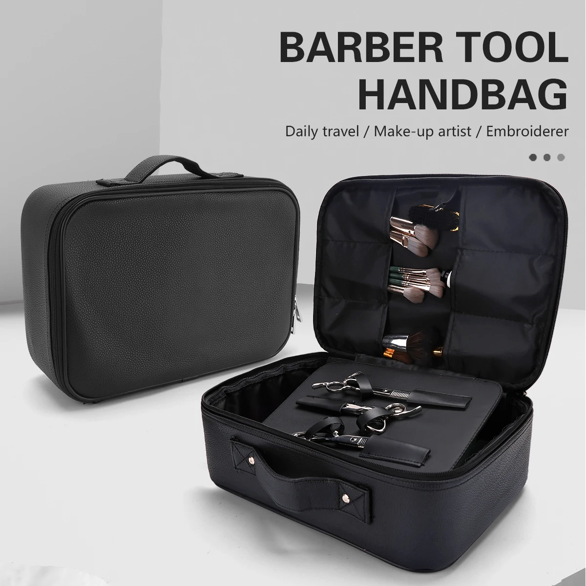 Professional Barber Carrying Case Makeup Artist Storage Bag Travel Suitcase Salon Hair Cutting Tool Kit Organizer New Design